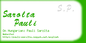 sarolta pauli business card